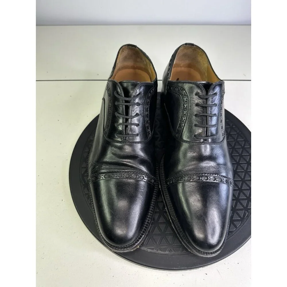 Magnanni for Saks Fifth Ave Black Wholecut Oxford Men's Shoes Size 9.5 M